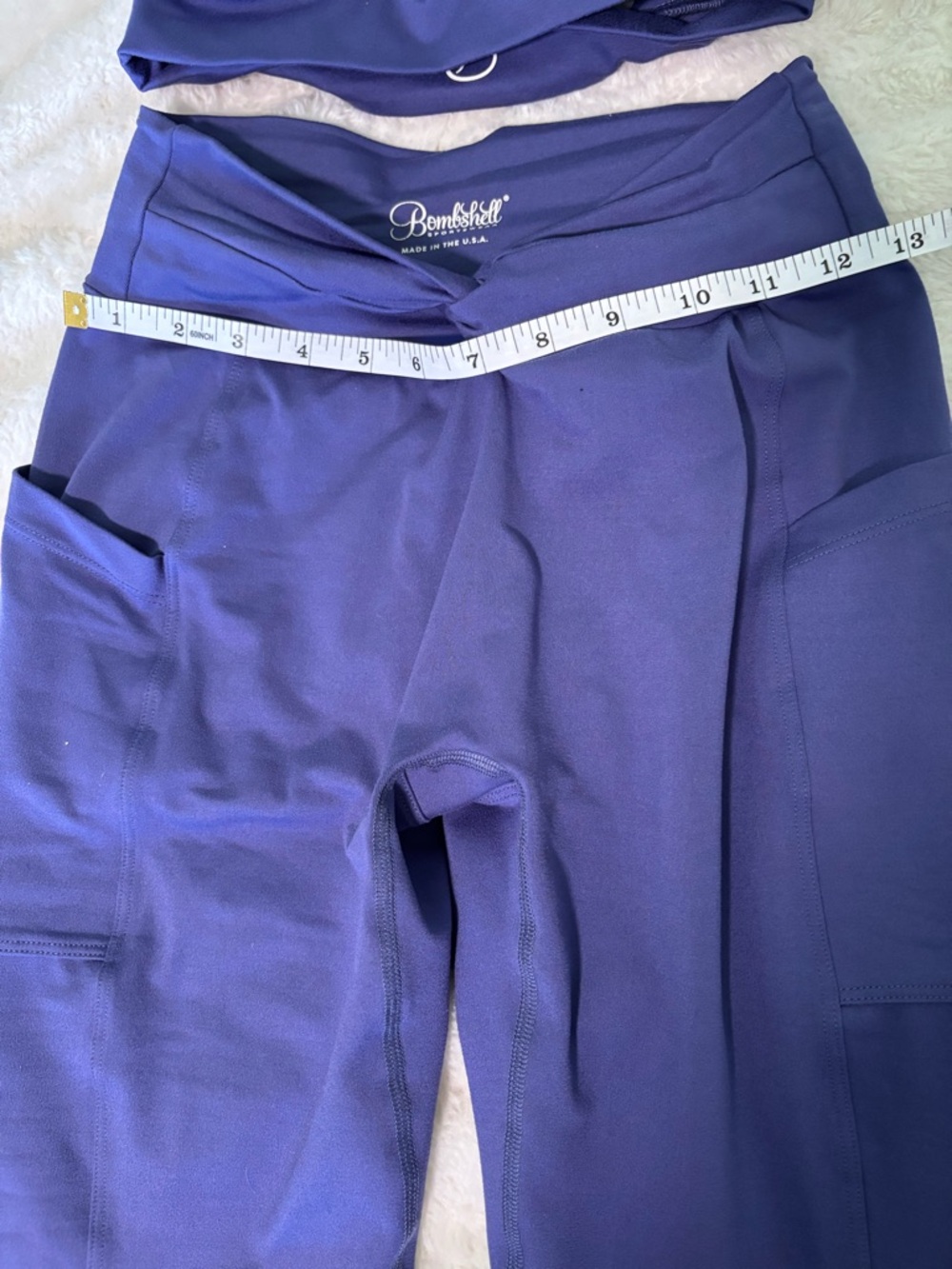 Bombshell Sportswear Deep Purple Athletic Work Out Set Sports Bra & Leggings - Picture 7 of 9
